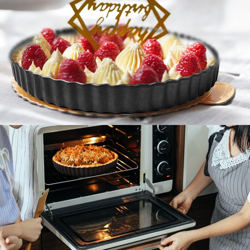 AZKEEGREY 2 Pack Non-Stick Quiche Dishes for The Oven 24cm