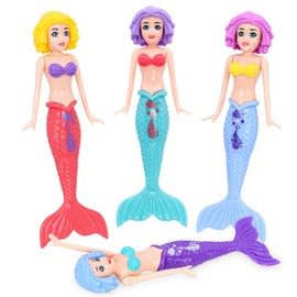 TOPWAYS Diving Toy for Children, Diving Toy, Pool Toy, Diving Mermaid, Diving Torpedo, Mermaid Diving Toy for Underwater Play and Diving Training for Children (Pack of 4)