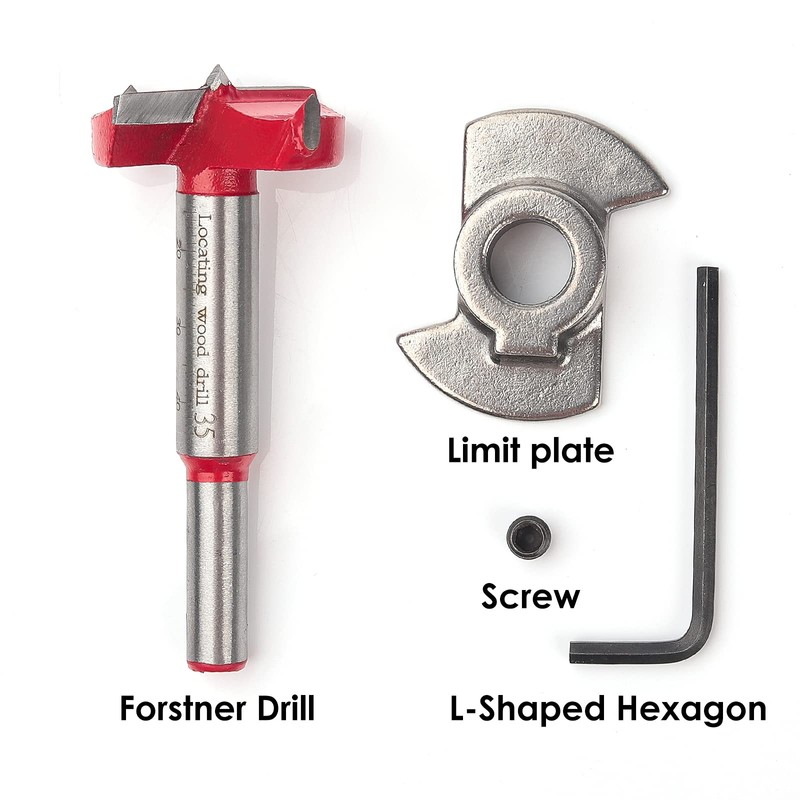 BAIDETS Forstner Drill Bit Set 5-Piece - Adjustable Positioning Drill,