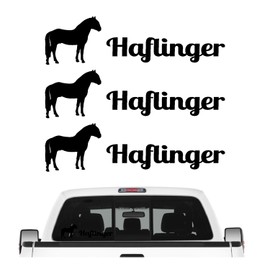 siviwonder Haflinger Mountain Horse Stickers, Set of 3, Horse Riding Car Film, Black, Size 30 cm