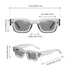 JCTAIFOO Retro Polarised Rectangle Sunglasses Women Men Vintage Rectangular Small
