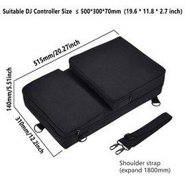 Hzycwgone Portable Sofe Case Shoulder Bag Backpack for Pioneer DJ DDJ-FLX4/DDJ-400 DJ/DDJSB3,for Roland DJ-202,for Hercules Inpulse 300,for Native Instruments TRAKTOR Kontrol S2 DJ Controller and More