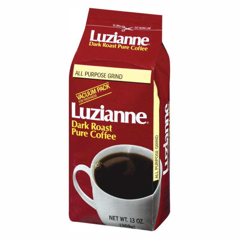 Luzianne Pure Coffee Dark Roast Ground Coffee, 13oz Bag (Pack