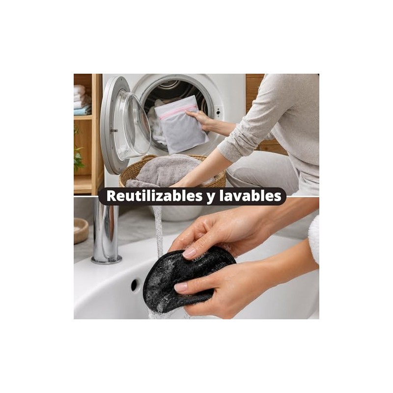 Triko 12 Pads Desmaquillantes Reutilizables de Microfibra con Bolsa de