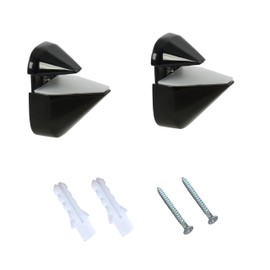 Dulles Glass Floating Shelf Brackets, Adjustable Clamps Heavy Duty, Black, For Glass, Wood, Acrylic Wall Mounted Shelf Support. 2 Pack.