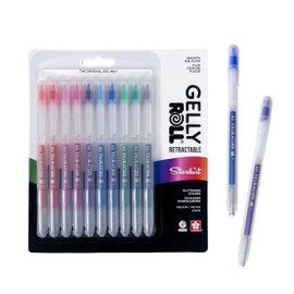 SAKURA Gelly Roll Retractable Gel Pens Colored - Stardust Glitter Gel Pens - Medium Point Ink Pen for Journaling, Art, or Drawing - Gel Pens with Assorted Colored Ink - 10 Pens