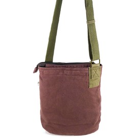 CHALA Handbags Patchwork Crossbody Canvas messenger bags with faux leather Animal Key fob (Mauve) (Raccoon)