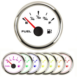 SAMDO Universal Fuel Gauge Digital Fuel Level Gauge Marine Fuel Meter Full Waterproof Signal Adjustable 7 Color Backlight 52mm 12V/24V 0-190ohm, 240-33ohm, 240-30ohm, 0-180ohm, 10-180ohm