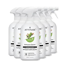 ATTITUDE Natural Multipurpose Bathroom Cleaner, Spray Bottle, Effective Hypoallergenic Plant- and Mineral-Based Formula, Vegan and Cruelty-free, Unscented, 27.1 Fl Oz (Pack of 6) (10490)