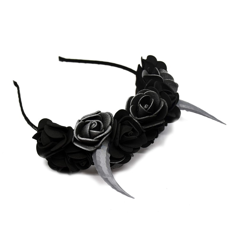 Handmade Black & Silver Horns Headband