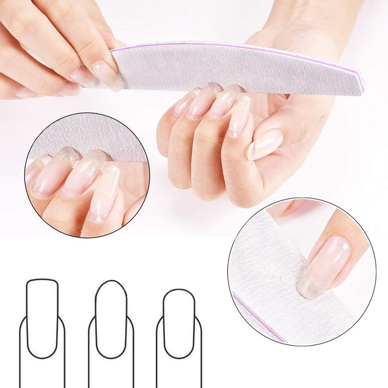 10PCS Nail File Professional Double Sided Emery Board (100/180 Grit)