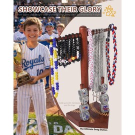 Midtatus Premium Swag Gifts for Baseball Lifestyle 101 Apparel Youth, Baseball Drip Necklace Holder & Championship Ring Display - End of Season Baseball Gifts for Boys