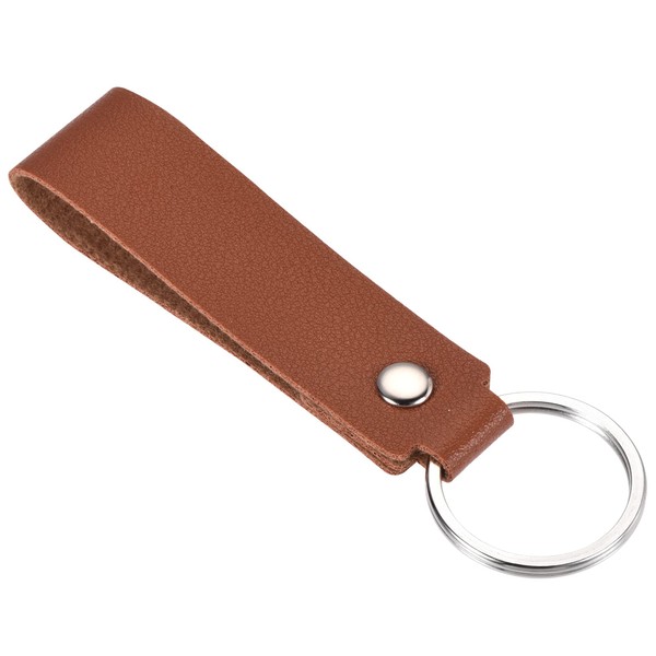 PATIKIL Leather Keychain, PU Circle Keyring Decoration Key Holder Lanyard