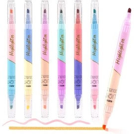 6pcs Highlighters, Aesthetic Pastel Highlighter with 12 Colors, No Bleed, Dry Fast Easy to Hold for Bible Journal Planner Notes School Office Supplies