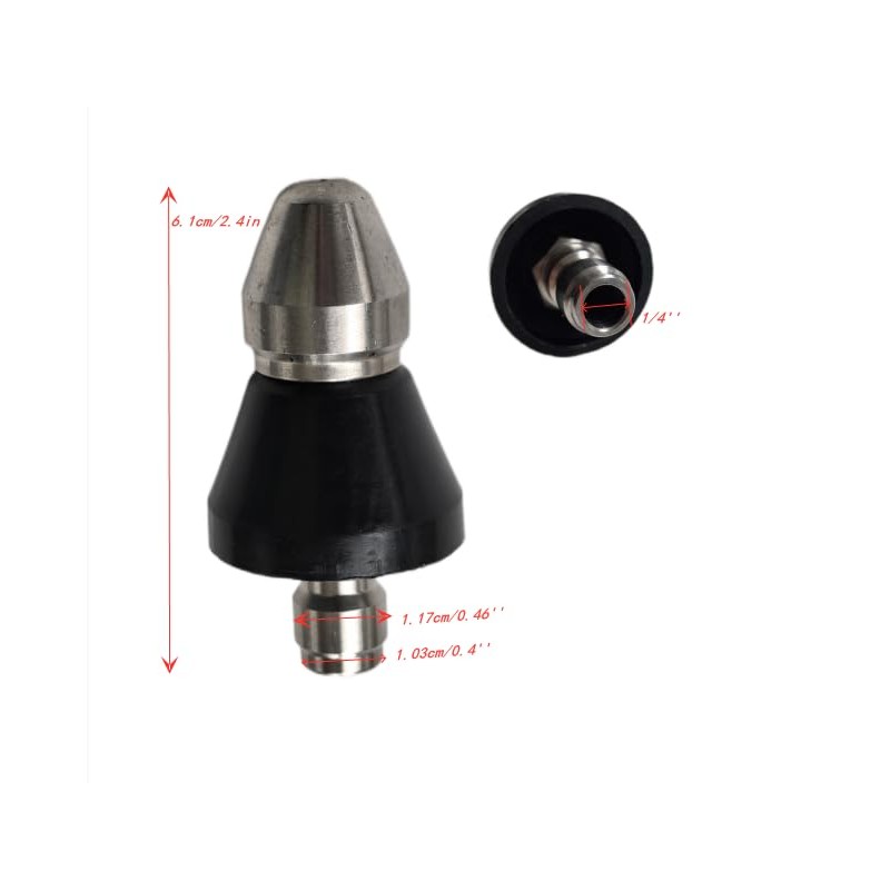 1/4" Stainless Steel Sewer Jetter Kit,1 Front and 6 Rear