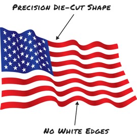 Stickios Wavy American Flag Decal 5.75x3.5 inches - Made in The USA - Vinyl Flag Sticker for Cars, Trucks, Windows, Vehicles - The Patriot