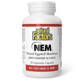Natural Factors Natural Factors NEM Natural Eggshell Membrane 500mg, 30 capsules, Joint Comfort in 5 days, All You Need Is One