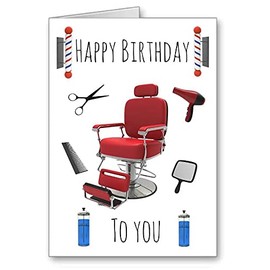 Mens Barbers Hairdresser Card Happy Birthday To You Hairdressing Haircut