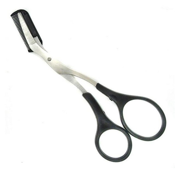 1 Pcs Professional Precision Trimmer Eyebrow Shear Scissors Hair Remover with Eyebrow Comb and Non Slip Finger Grips for Men