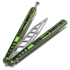 Folding Butterfly Training Tool Green G10 Handle
