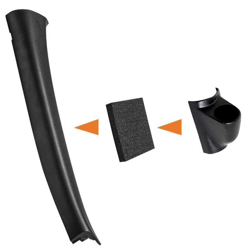 GlowShift Universal Fitment Black Single Pillar Gauge Pod Holder -