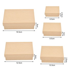WANDIC Paper Mache Box, Set Of 5 Rectangular Mini Kraft Paper Boxes With Lids Ideal For Crafting & Storage Accessories Cosmetics Jewelry Gifts Home