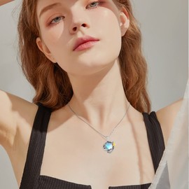 SCZKLAQ Moonstone Necklaces for Women 925 Sterling SilverMoonstone Necklace Olive Branch Moonstone Jewelry for Women