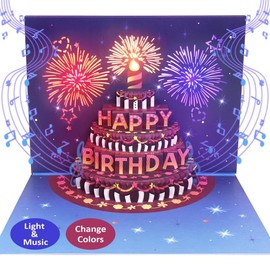 SPOTON LIGHTS & SOUND Pop up Happy Birthday Card Birthday Gifts for Women Men Husband Wife Kids Greeting Cards With Envelopes