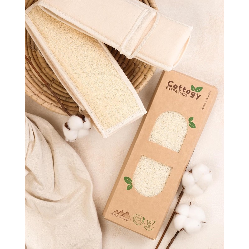 Estropajo de lufa natural Cottegy CT104 para ducha y exfoliación
