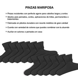 Pinzas Mariposas ALFAMAR para Cabello 12 Piezas, Broches para Cabello de Mujer y Hombre, Sujetadores para Realizar Teñidos y Decoloraciones, Agarre Fuerte y Resistente.