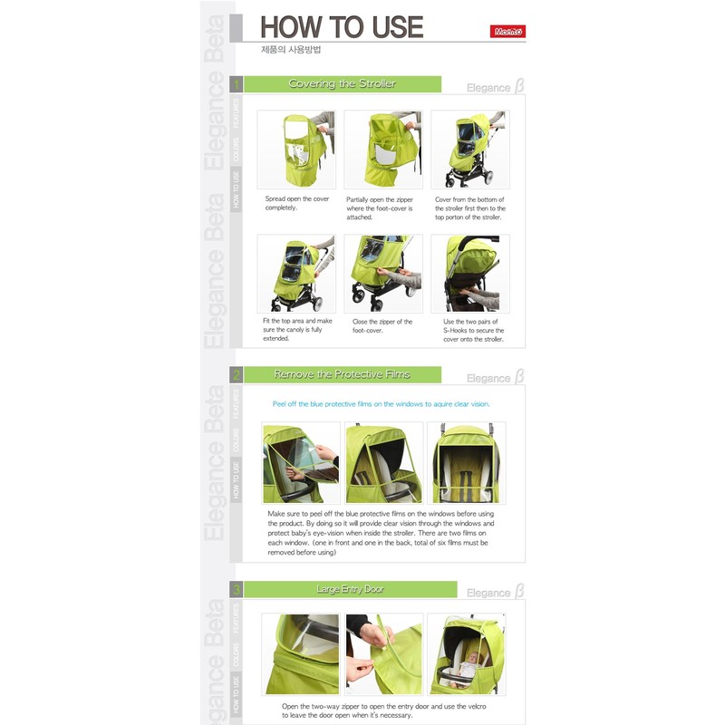 Manito Elegance Beta Stroller Weather Shield/Rain Cover - Navy