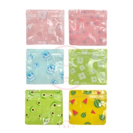 Kurimi Zipper Plastic Bags 20-Piece Set Block Small Portion Bags Airtight Moisture-Proof Cute Reusable Stylish Eco Durable Large Capacity Goods Accessories (Random)