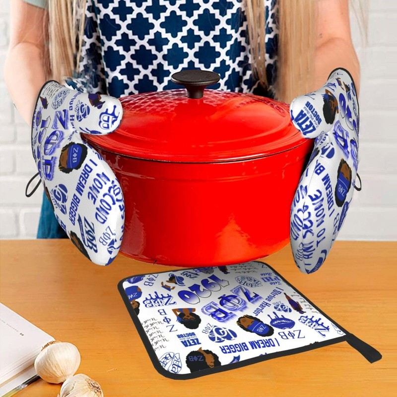 Sorority Paraphernalia Zeta Oven Mitts - 3-Piece Kitchen Accessory Set,