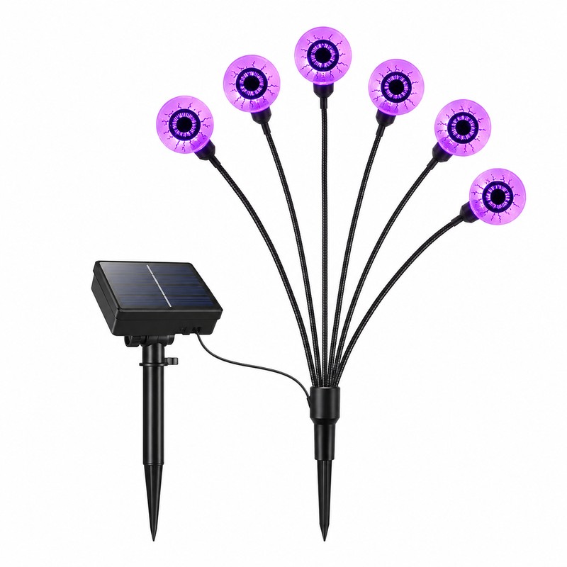 Solar Eyeball Lights for Halloween Decor – 6-Head Outdoor Stake