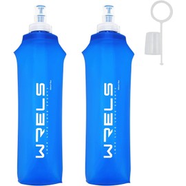 Soft Running Water Flask Soft Flasks Collapsible Soft Water Bottles Small BPA-Free for Sports Hiking Hydration Pack 5oz/8oz/17oz(BLUE,17oz*2)