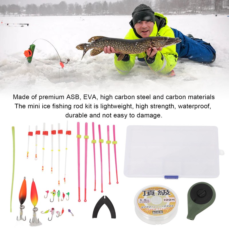 Mini Ice Fishing Rod Reel Combo Portable Ice Fishing Pole