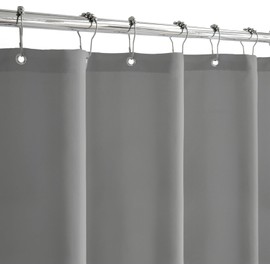 Felisa Fabric Shower Curtain Liner with 6 Magnets,Soft Cloth & Hotel Quality Shower Curtain for Bathroom,Machine Washable,72W x 72L,Grey,Cortinas de Baño