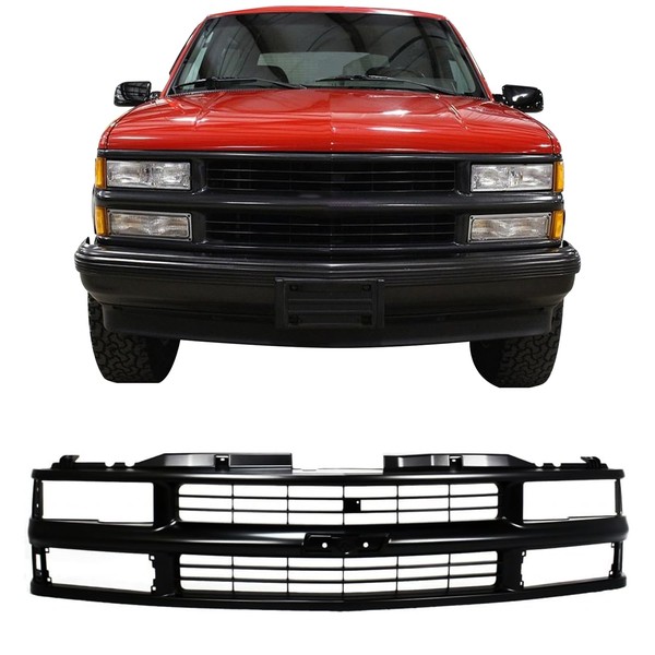 QUALITYFIND Grille assy for CHEVY 1994-2000 BLAZER & 1994-2000 C/K 1500 2500 3500 & 1995-2000 Tahoe GM1200239 15981092 COMPOSITE TYPE PAINTED-BLACK