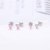 Small Silver Stud Earrings for Women, 2 Pairs Heart Cut