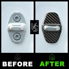 TOMALL 4 Pcs Car Door Lock Latches Covers Compatible with Nissan Altima 2019-2024 Rogue Sentra Pathfinder Qashqai Ariya Stainless Steel Vehicle Specific Protection Exterior Accessories (Carbon Fiber)