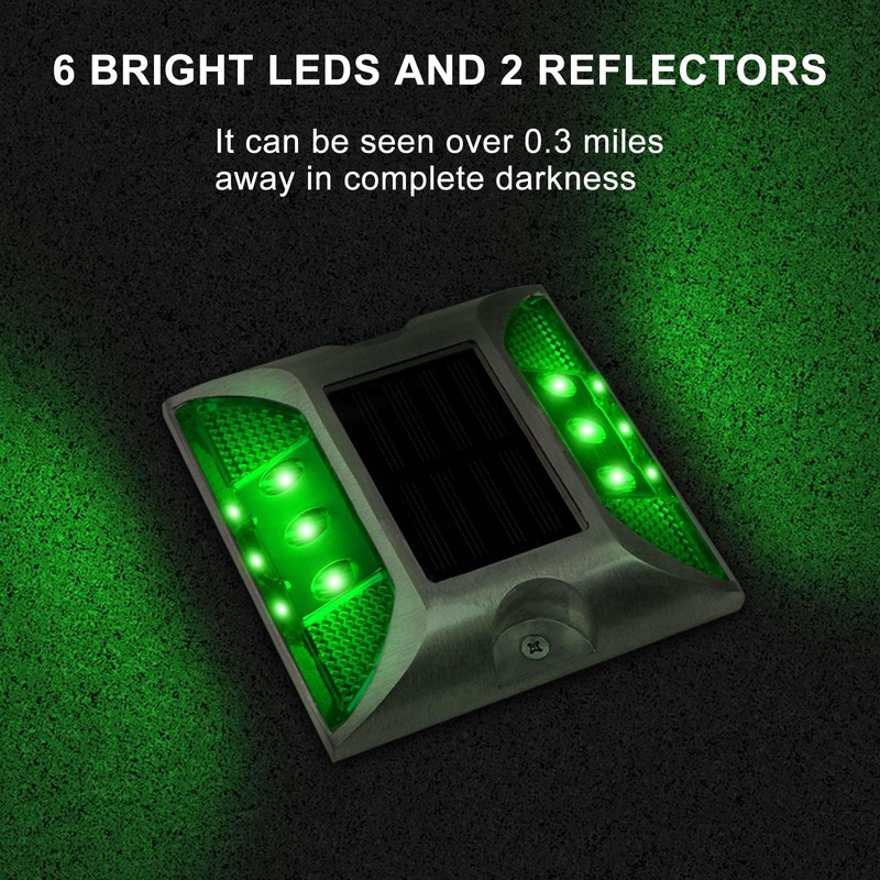 Aolyty Solar Driveway Dock Lights, IP68 Waterproof Solar Deck Light