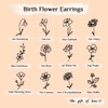 ABDOT Gold Dainty Birth Flower Earrings 14K Gold Plated Floral