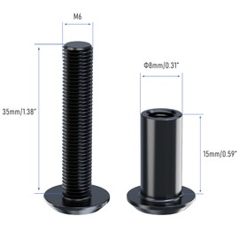 Skweawert 10 Pcs Binding Screws Fit for 0.31" (8mm) Hole Dia, Male M6x35mm Binding Bolts, Countersunk Allen Head Screw Post, Chicago Screw Rivets for DIY Leather Crafts and Photo Albums