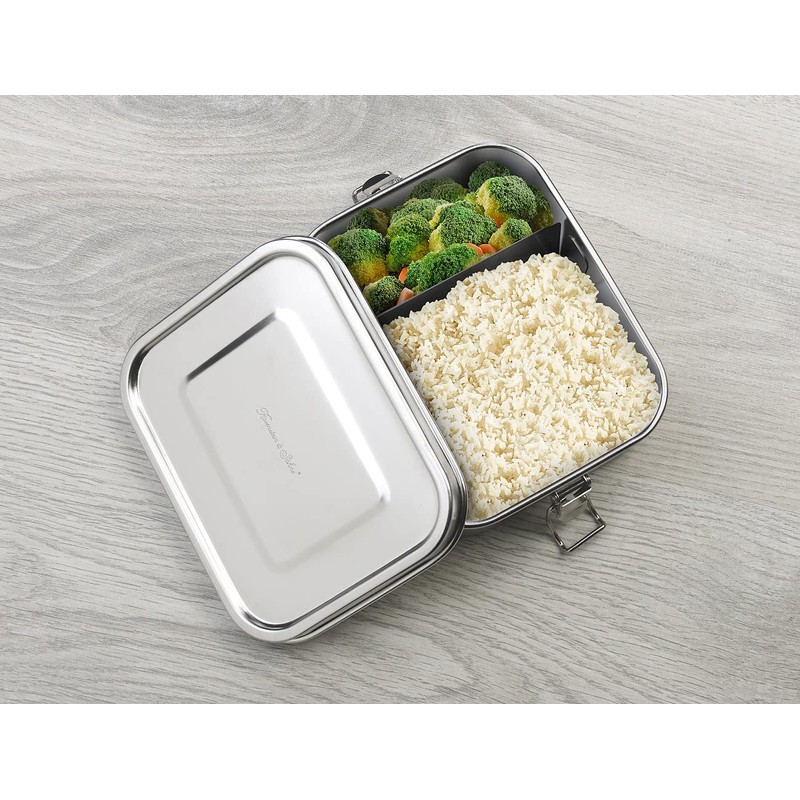 Rosenstein & Söhne Lunch Boxes with Compartments: Stainless Steel Lunch