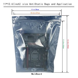 30Pcs 11*12.6in/28*32cm ESD Bags,Resealable Antistatic Bags for SSD HDD with 30pcs Labels,Anti Static Bag for Hand Drive or Varieties of Electronic Device,Mainboard (30Pcs 11 * 12.6 in / 28 * 32 cm)