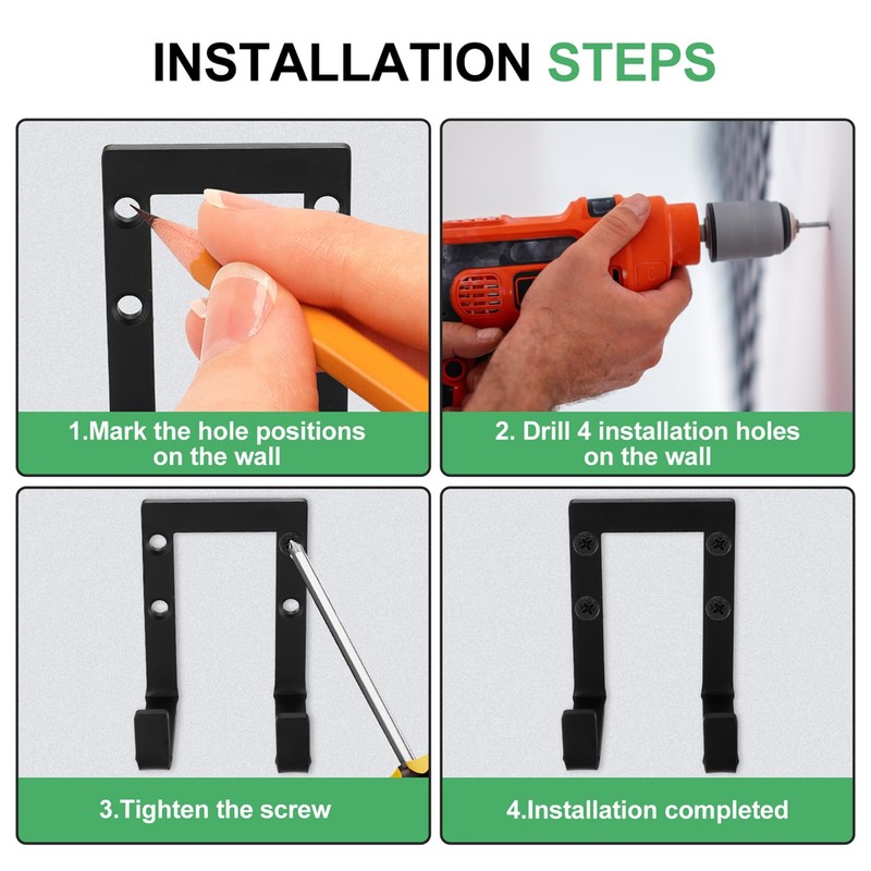 HAOCHEN 4 Pcs Heavy Duty Garage Hooks, Garage Storage Utility