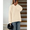 Okiwam Women's Oversized Sweaters Fall 2025 Long Sleeve V Neck