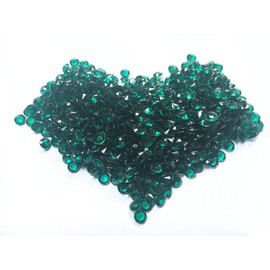 Briliant Shop 8mm Acrylic Color Faux Round Diamond Crystals Treasure Gems for Table Scatters, Vase Fillers, Event, Wedding, Arts & Crafts (1000 pcs) (Emerald Green)