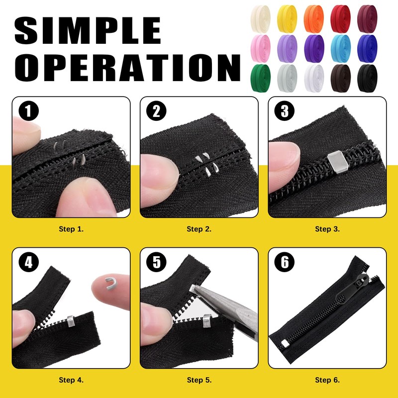 Mardatt 81 Pieces Zip Repair Kit, 10 Yards #5 Nylon