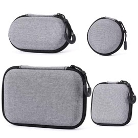 4 Pcs Organizador de Cables, Estuche para Cables y Cargadores, Estuche para Auriculares y Cargadores, Estuche Organizador Portátil de Viaje Impermeable para Cables, Tarjetas SD, Cargador (Gris)